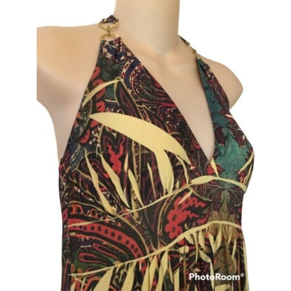 Chesky Women's Halter Sublimation Print Dress Maxi Long Stretch Size S/M C08